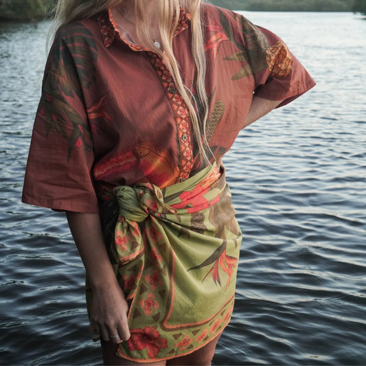 Wandering Folk - Cuban Tropical Sarong - Lime