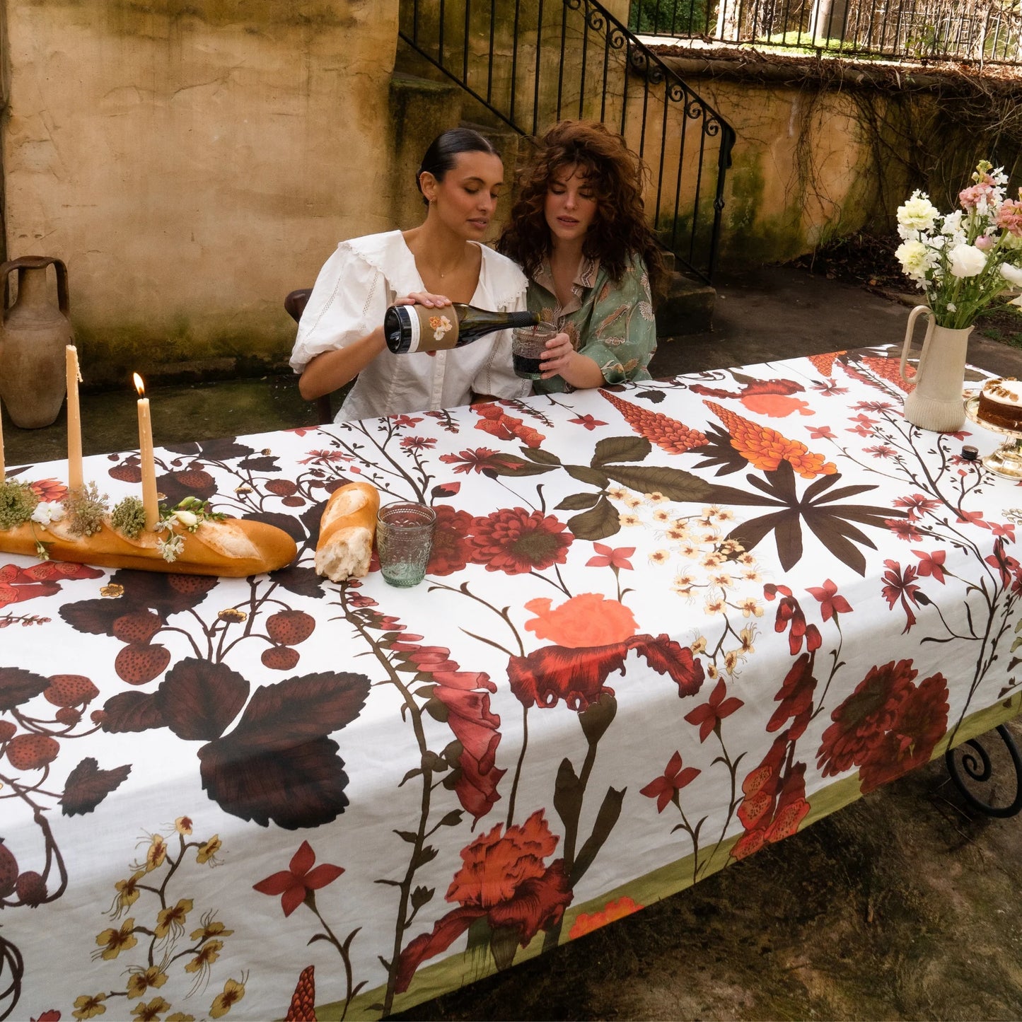 Wandering Folk - Flourish Tablecloth - Berry