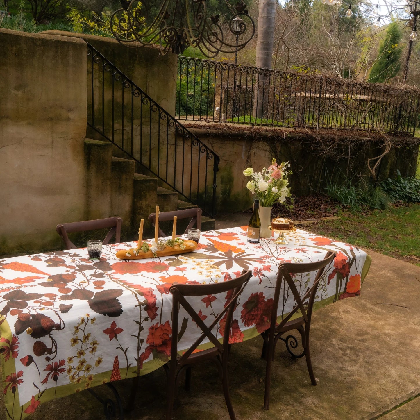 Wandering Folk - Flourish Tablecloth - Berry