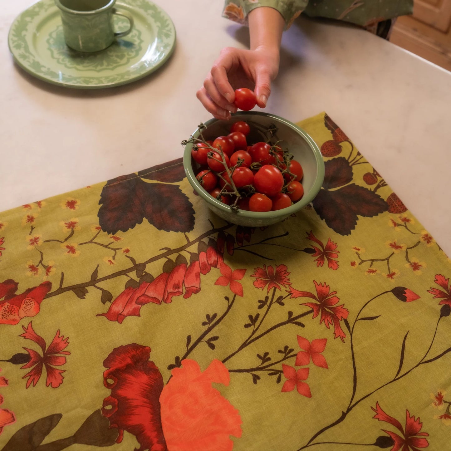 Wandering Folk - Flourish Tea Towel - Matcha