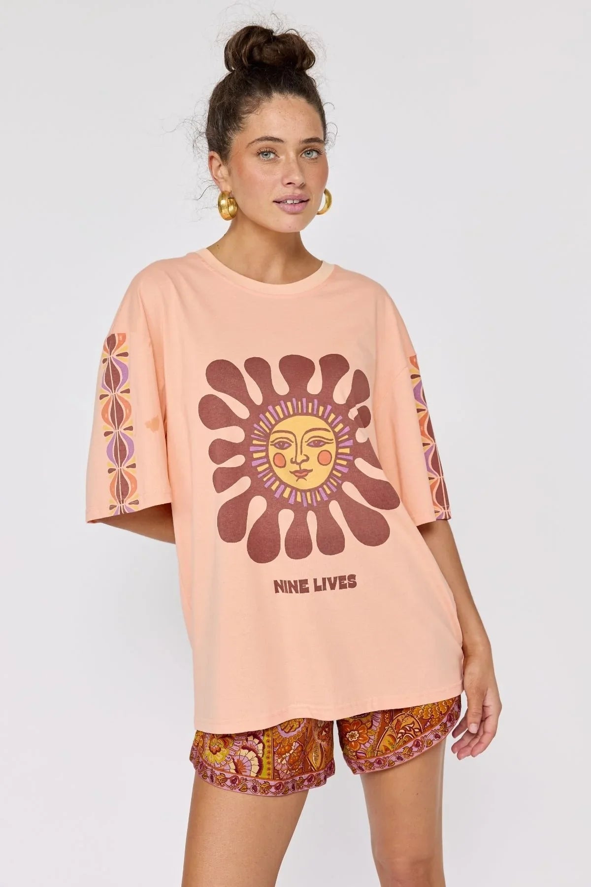 Nine Lives Bazaar - Rainbow Chaser Tee - Peachy