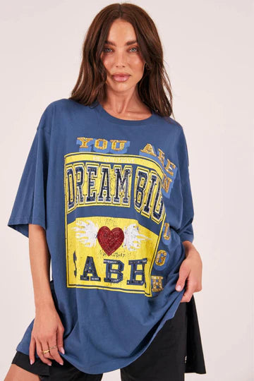 Sabbi - The Very Oversized Dream Big Beaded Tee - Blue - ETA 17/03/26