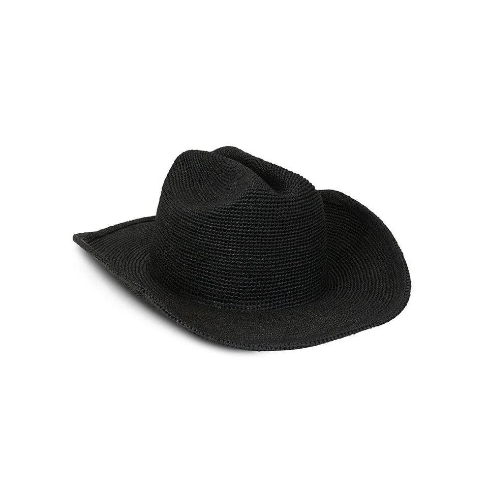 Lack Of Color - Raffia Cowboy Hat - Noir