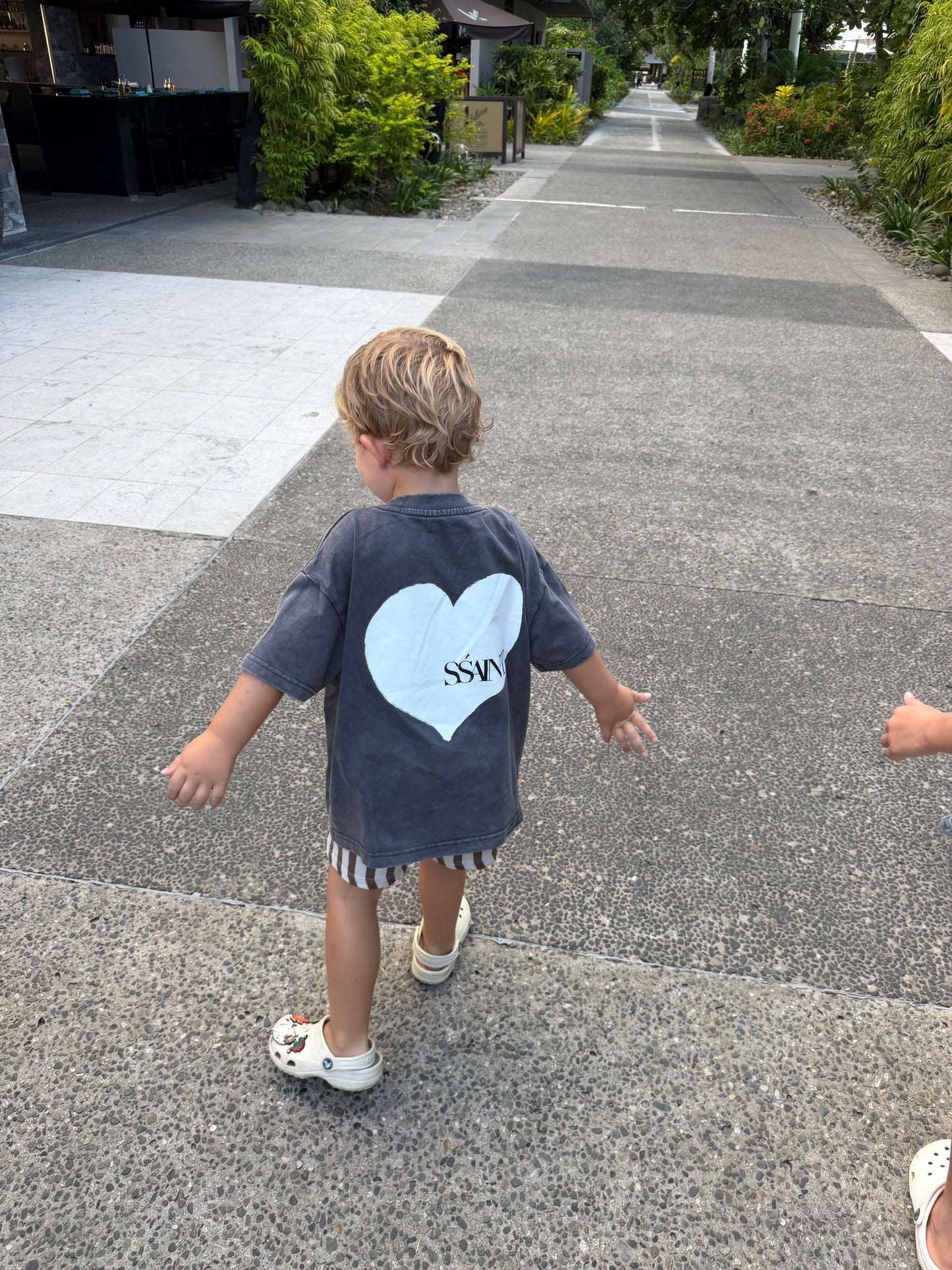 Ssaint Apparel - Heart Tee - Acid Wash Charcoal - Kids