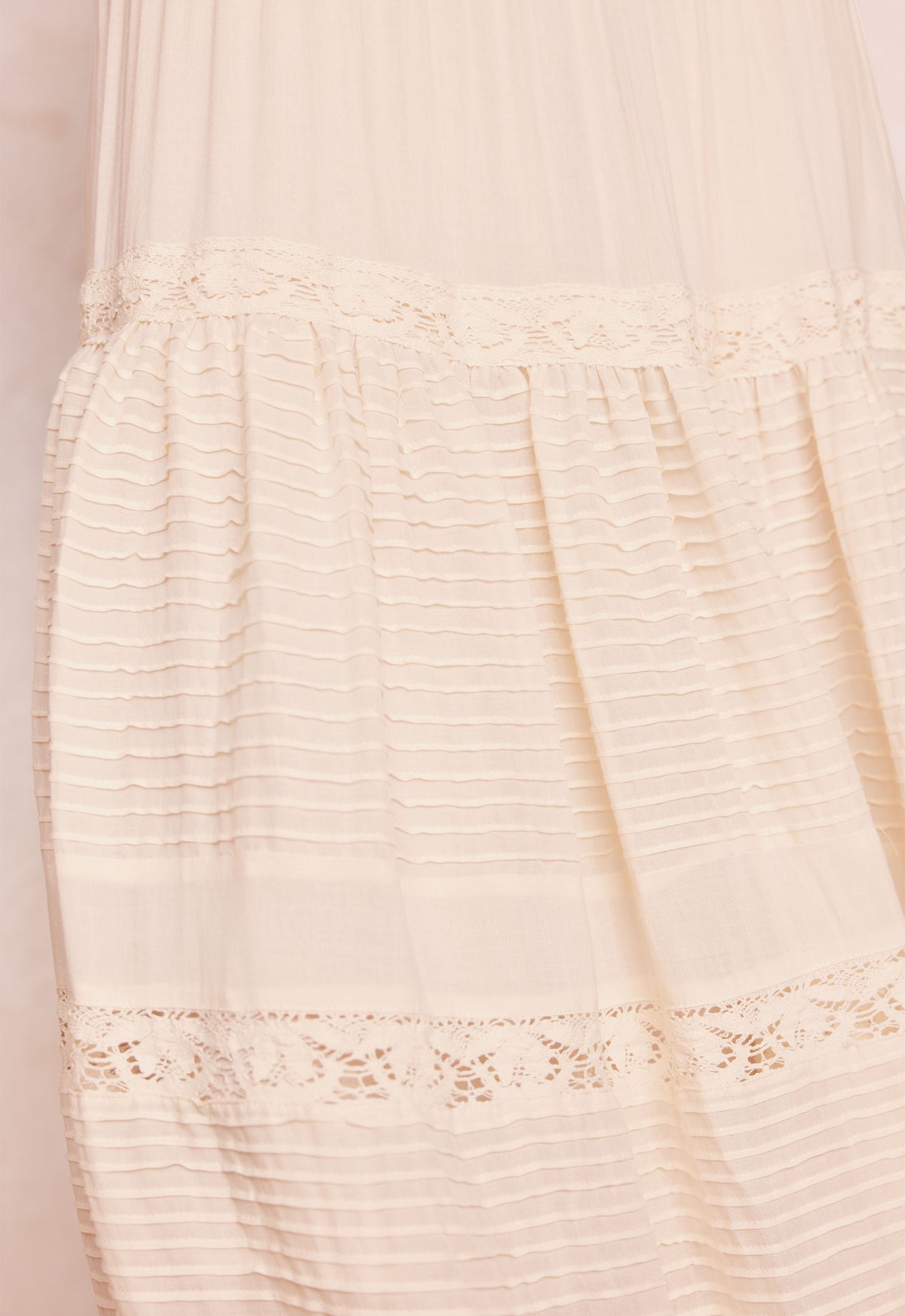 Spell - Ines Tiered Maxi Skirt - Light Sand