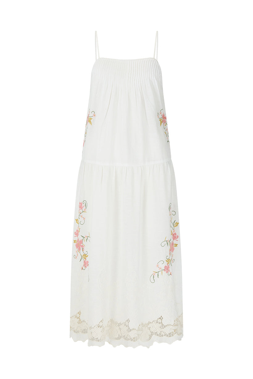 Spell - Kala Strappy Sundress - White Lily