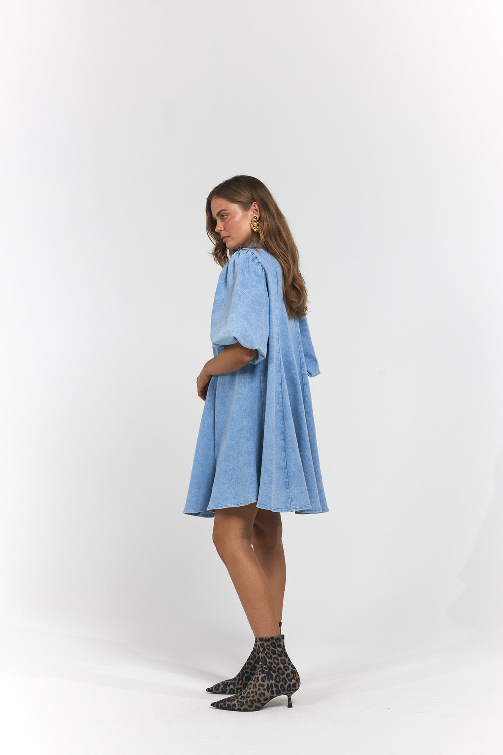 La Boheme Girls - Peyton Mini Dress - Denim Blue
