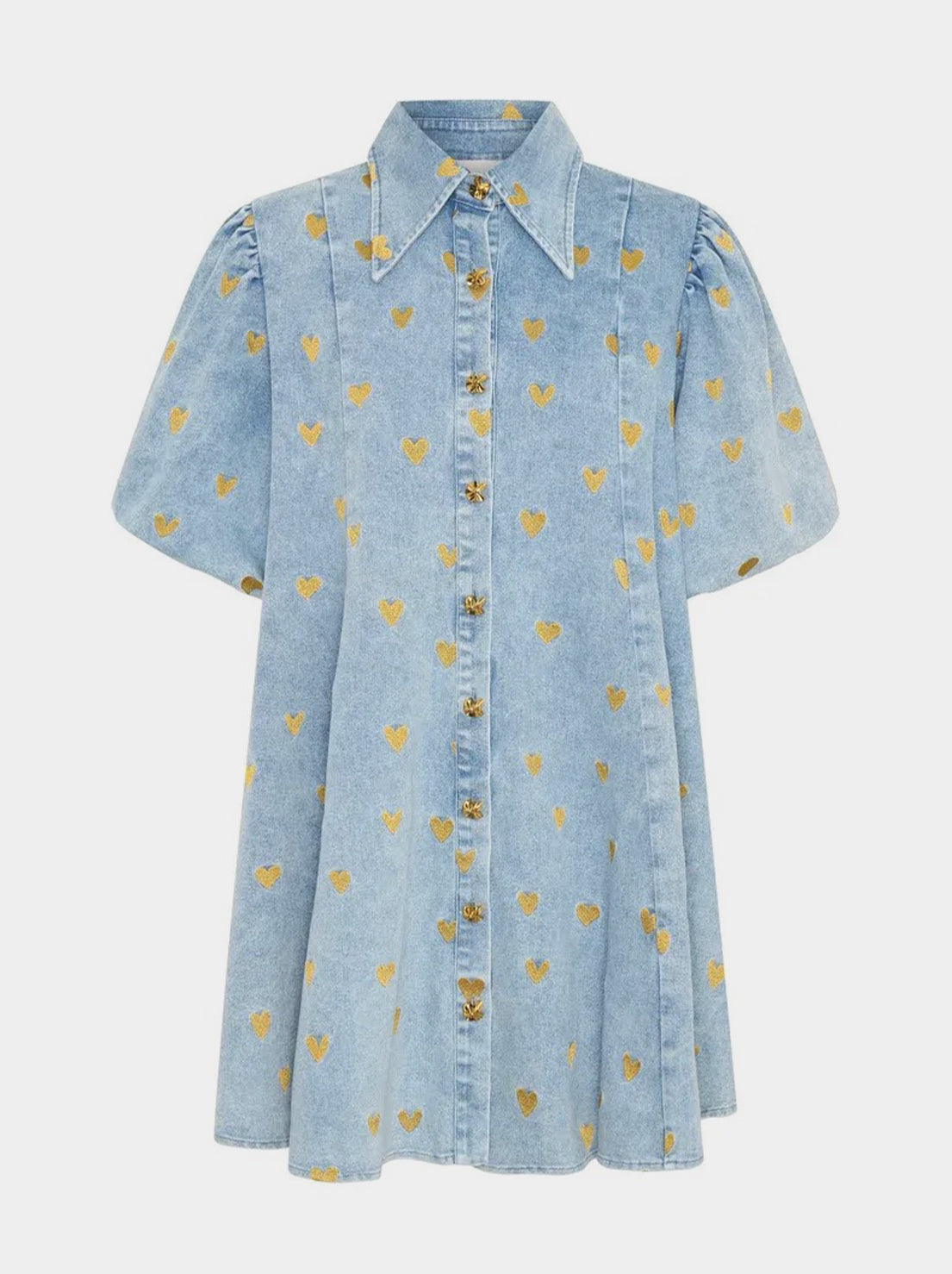 La Boheme Girls - Peyton Mini Dress - Denim Hearts