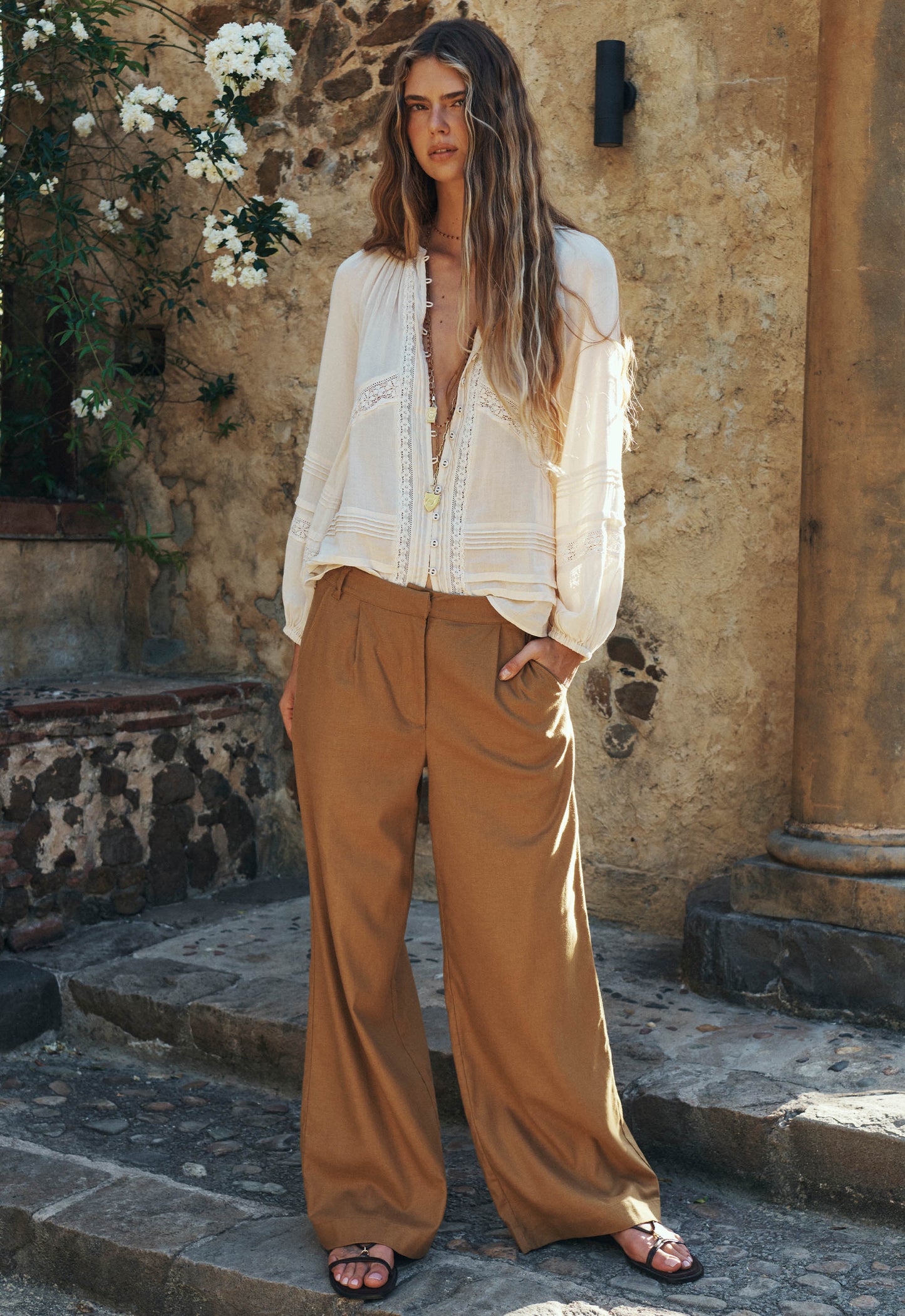 Spell - London Pleated Pant - Tan