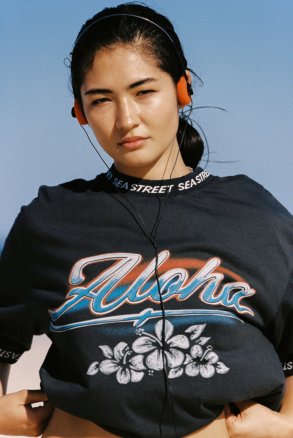 Sea Street - Aloha Moto SS Tee - Washed Black
