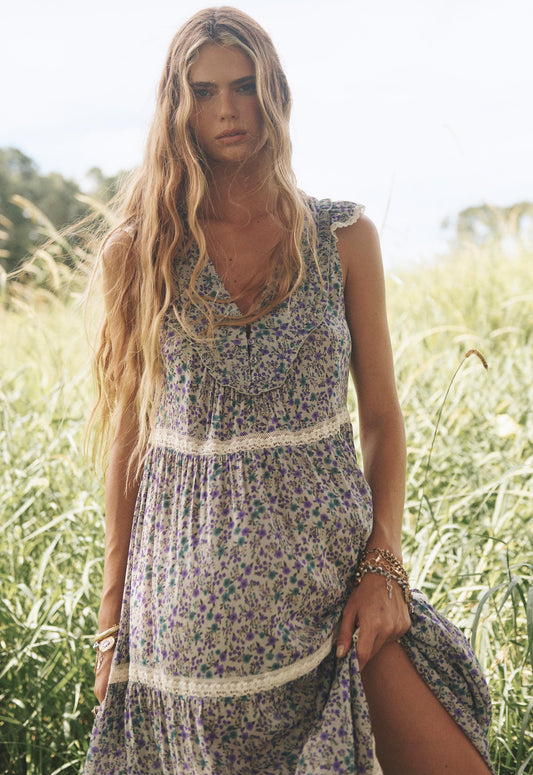 Spell - Mimi-Rose Sleeveless Boho Dress - Violet Fields