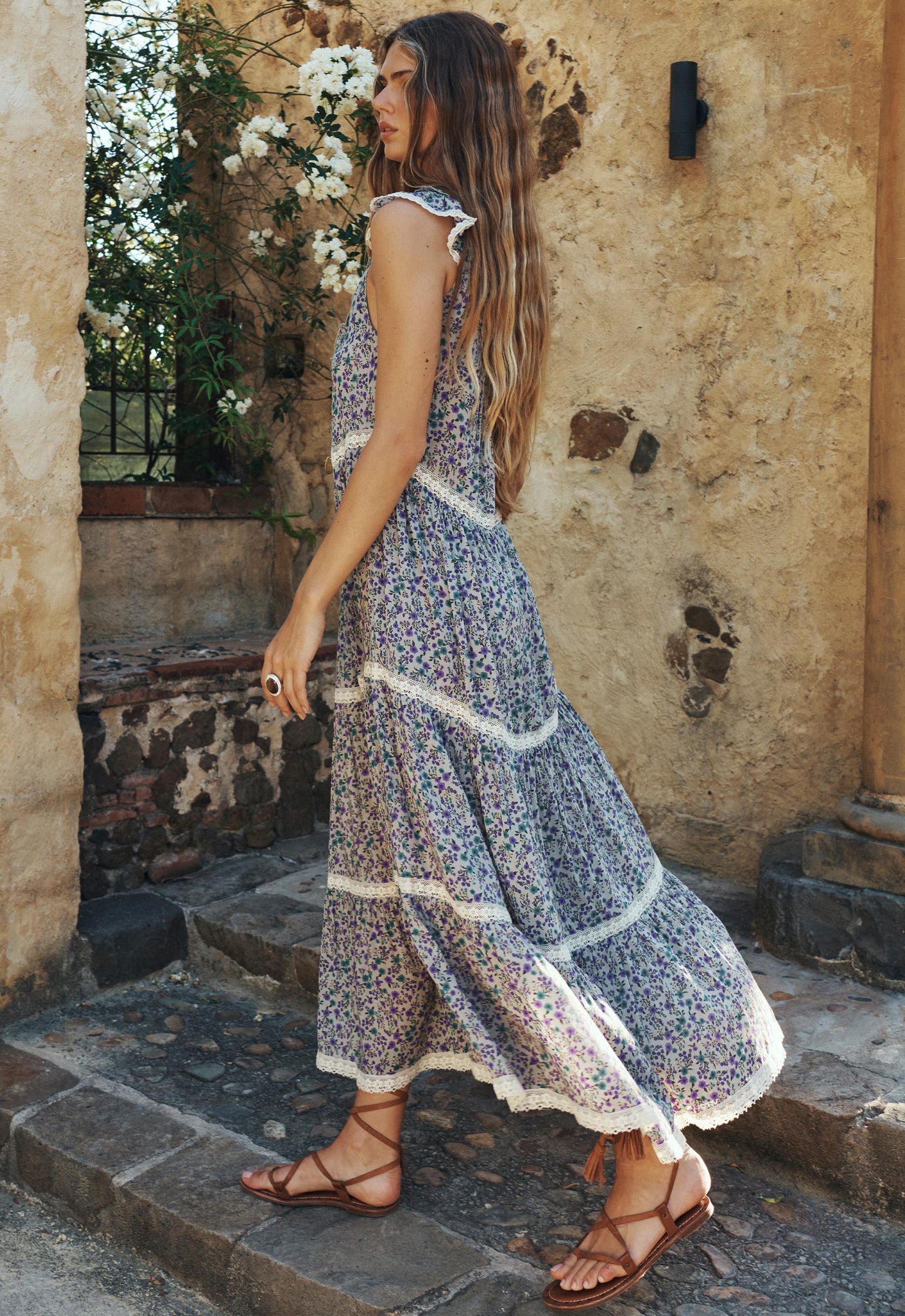Spell - Mimi-Rose Sleeveless Boho Dress - Violet Fields