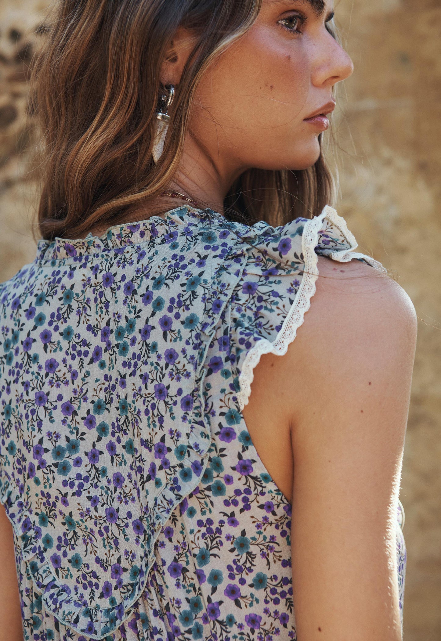 Spell - Mimi-Rose Sleeveless Boho Dress - Violet Fields
