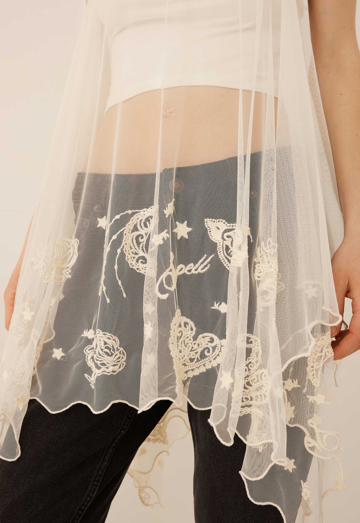 Spell - Mooncharm Mesh Hankie Cami - Vintage Cream