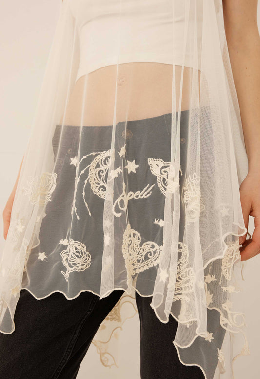 Spell - Mooncharm Mesh Hankie Cami - Vintage Cream
