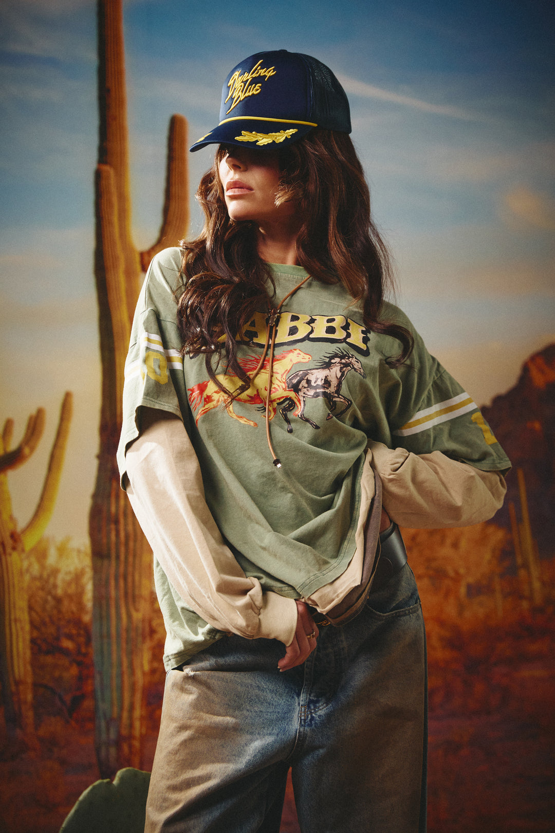 Sabbi - The Neigh Sayer Long Sleeve Tee - Green