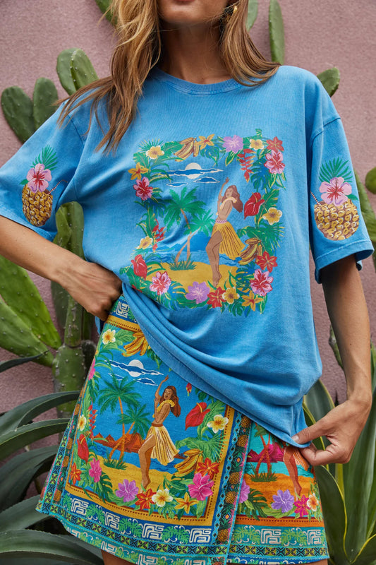 Nine Lives Bazaar - Aloha Girl Tee - Aloha Print