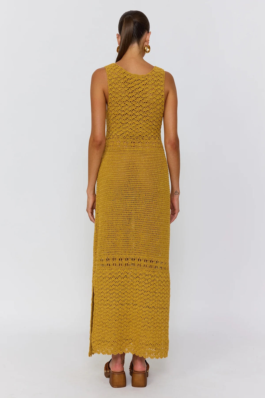 Nine Lives Bazaar - Francis Crochet Maxi Dress - Gold