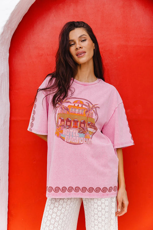 Nine Lives Bazaar - Hotel Magnolia Tee - Pink