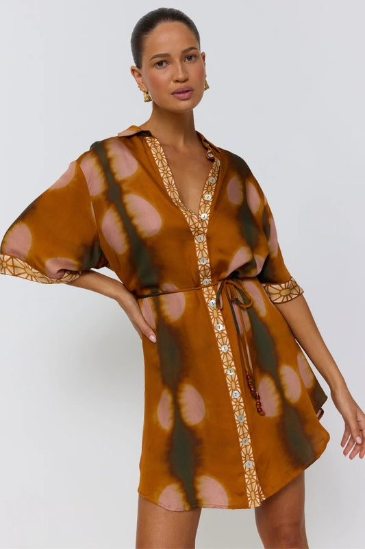 Nine Lives Bazaar - Lois Shirt Dress - Umber