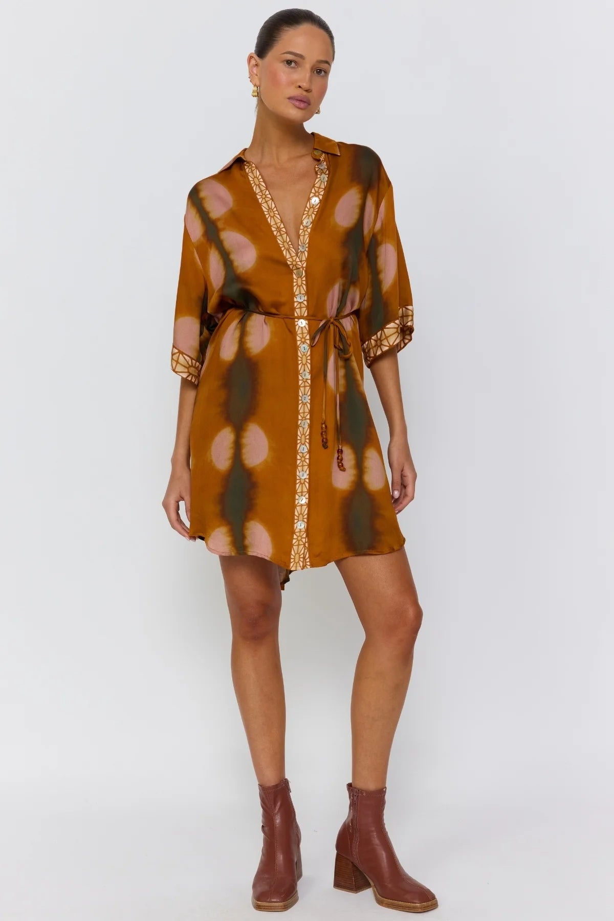 Nine Lives Bazaar - Lois Shirt Dress - Umber