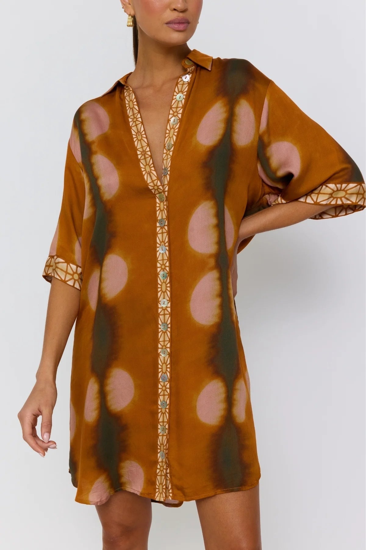 Nine Lives Bazaar - Lois Shirt Dress - Umber