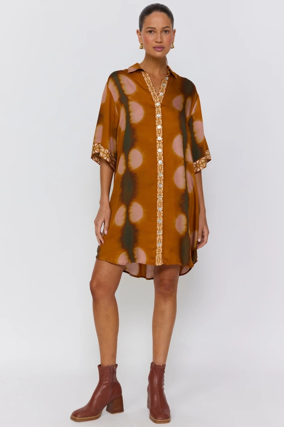 Nine Lives Bazaar - Lois Shirt Dress - Umber