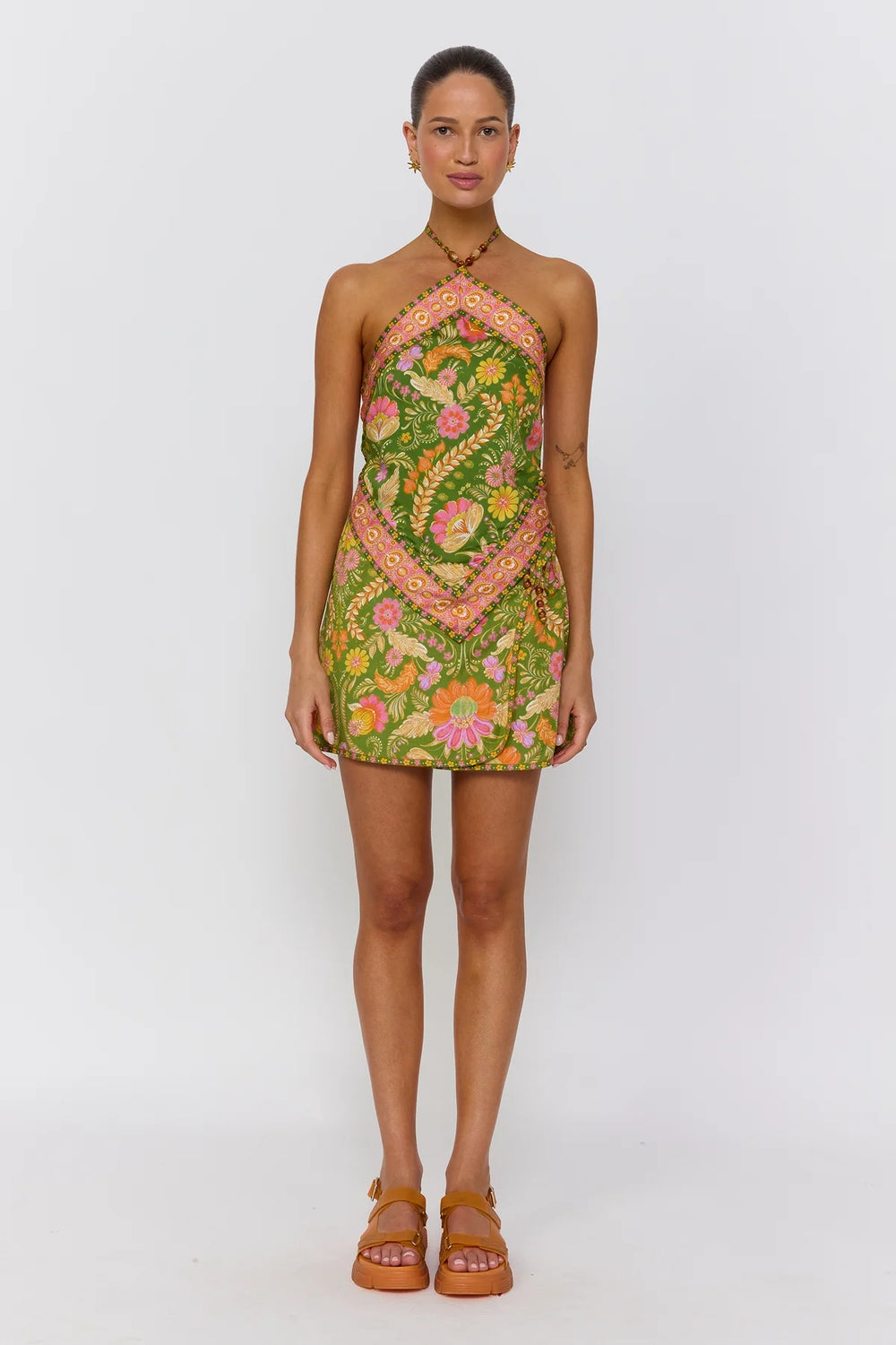 Nine Lives Bazaar - Rizz Scarf Top - Guava