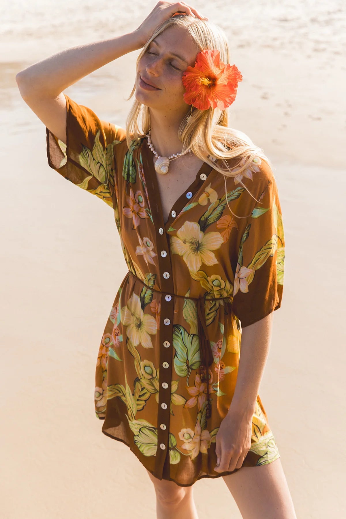 Nine Lives Bazaar - Lois Shirt Dress - Marigold