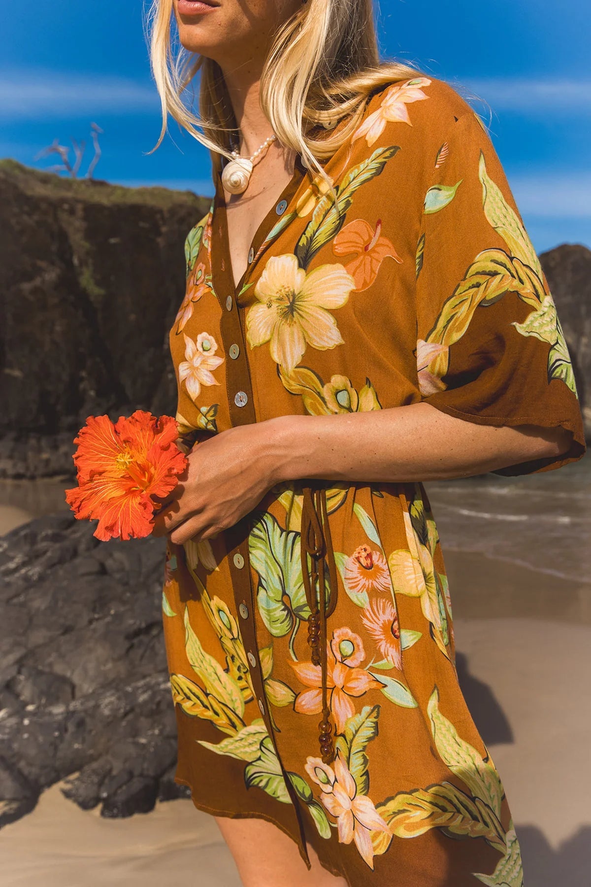 Nine Lives Bazaar - Lois Shirt Dress - Marigold