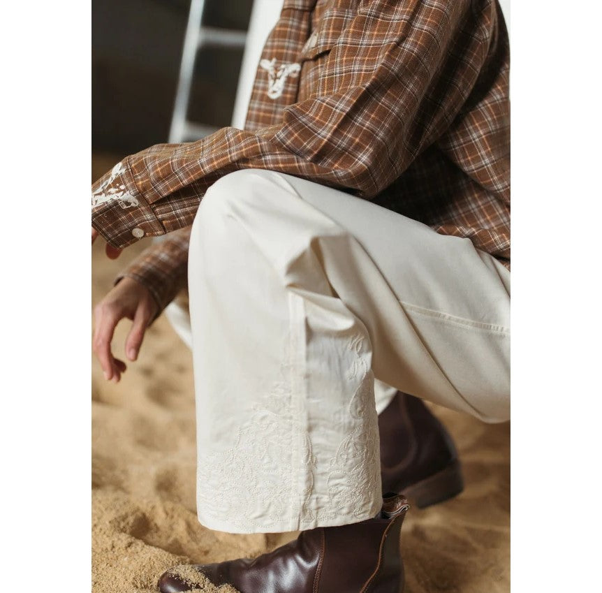 FARMER By Whitney - Paisley Emboss Drawstring Pant