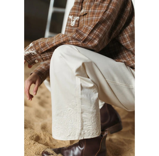 FARMER By Whitney - Paisley Emboss Drawstring Pant