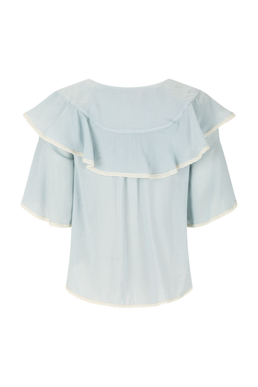 Spell - Bluebird Ruffle Blouse - Vintage Blue