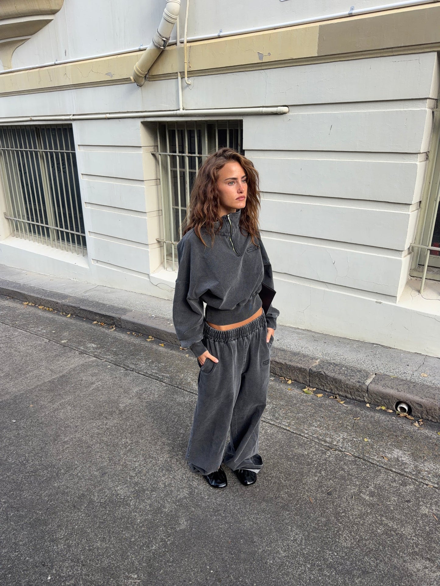 SŚAINT - ACID WASH TRACKPANT - CHARCOAL