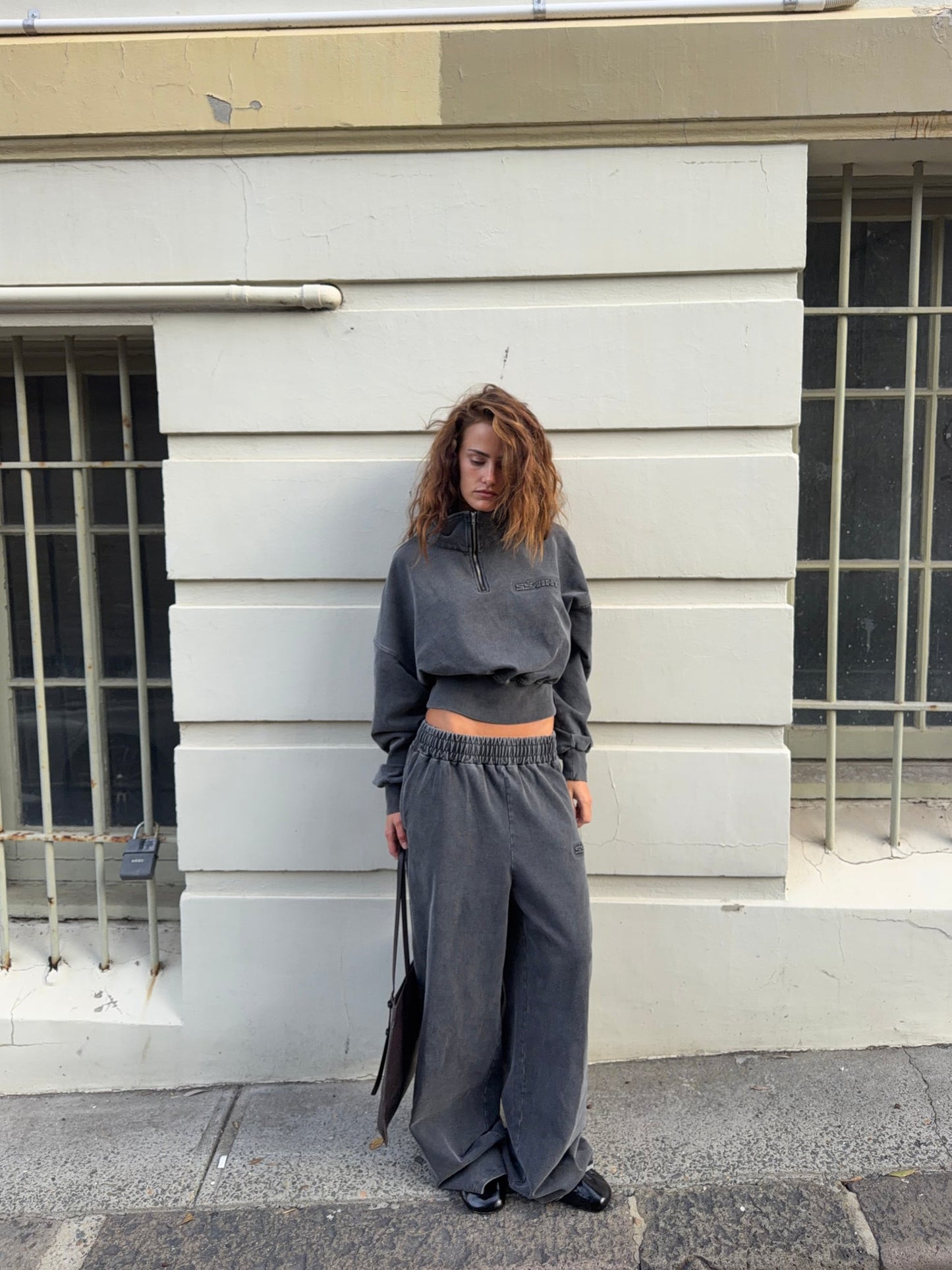 SŚAINT - ACID WASH TRACKPANT - CHARCOAL
