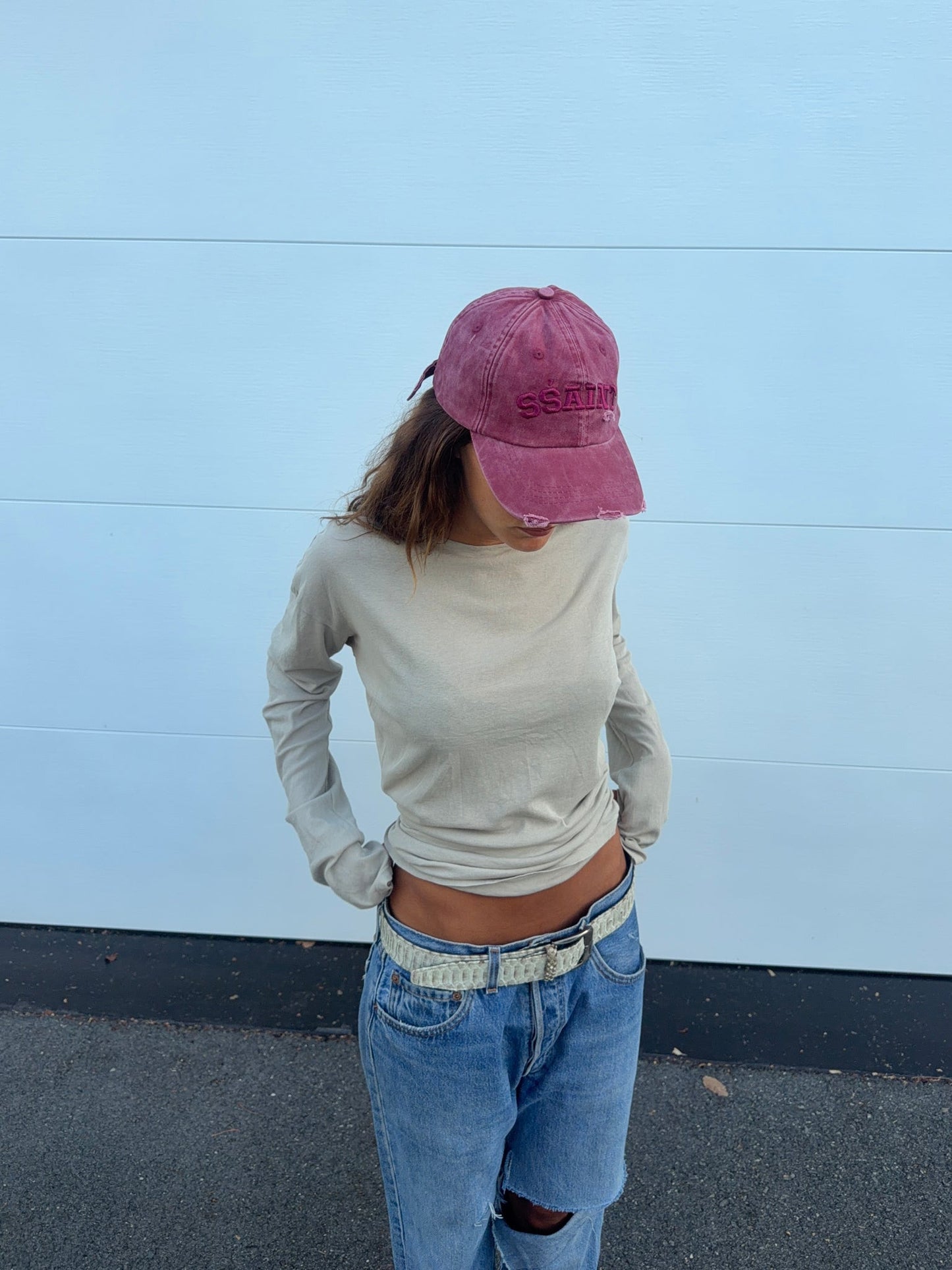 SSAINT Apparel - Ssaint Logo Cap - Cherry Acid Wash
