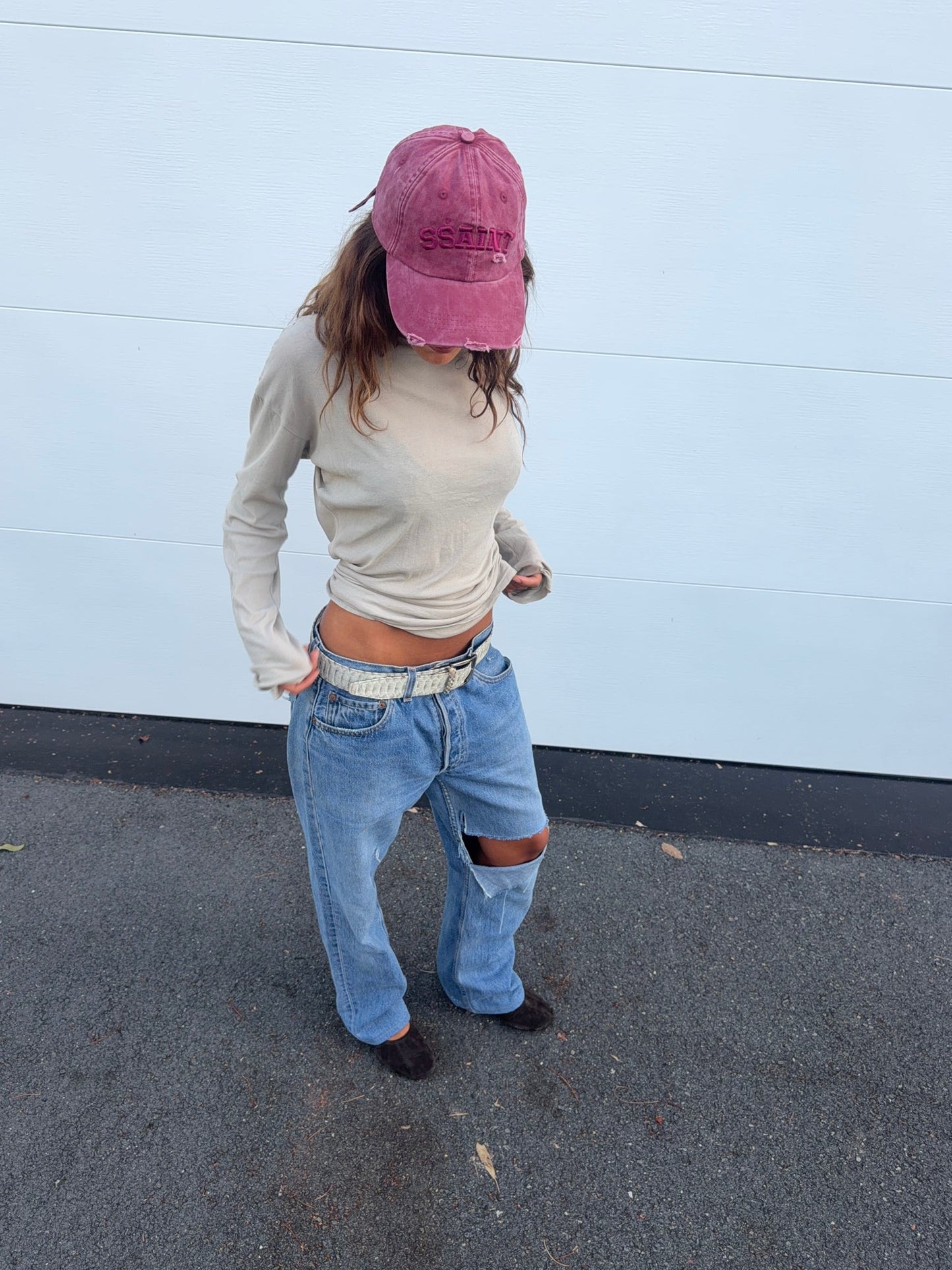 SSAINT Apparel - Ssaint Logo Cap - Cherry Acid Wash
