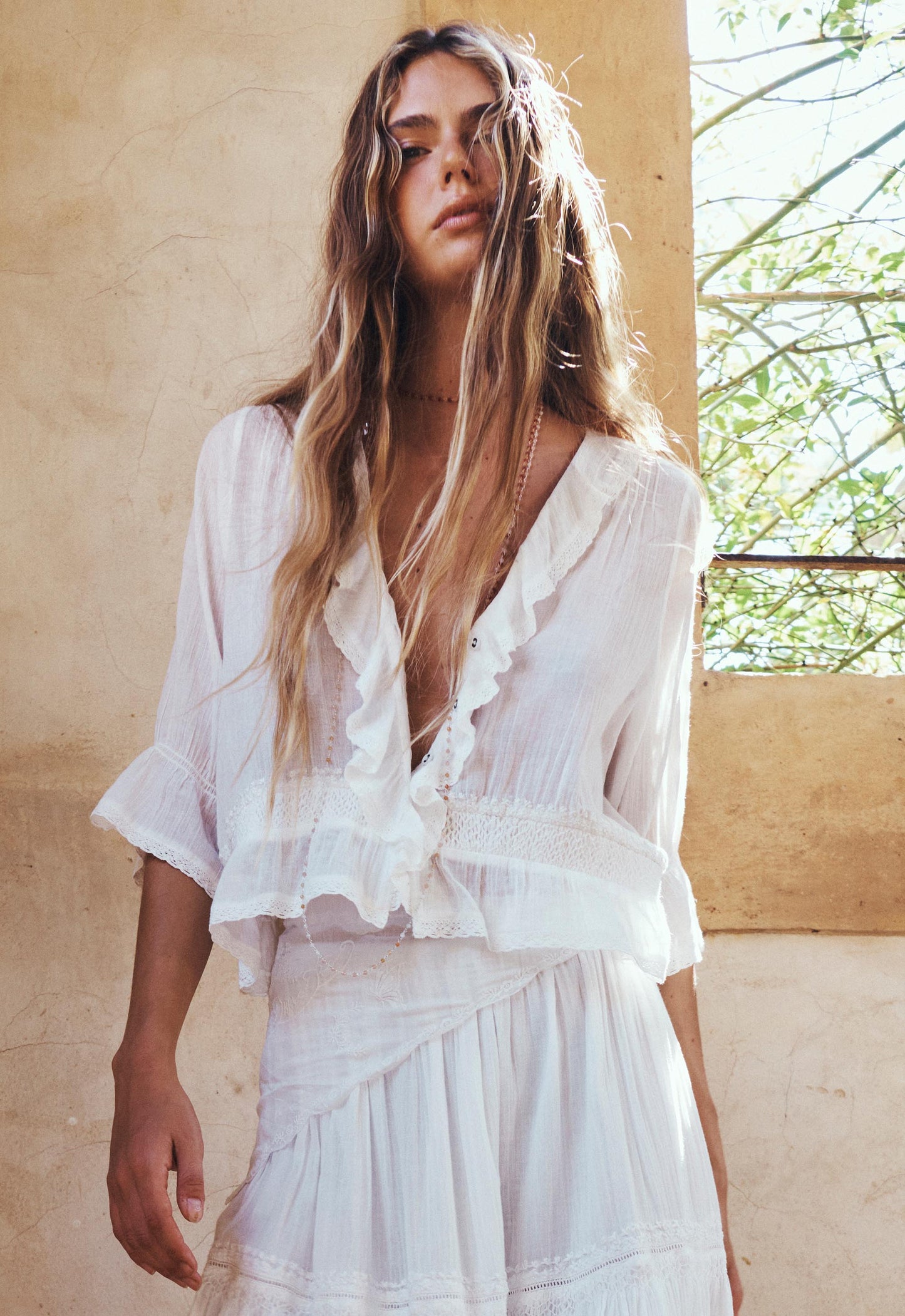 Spell - Prairie Blouse - Whisper White