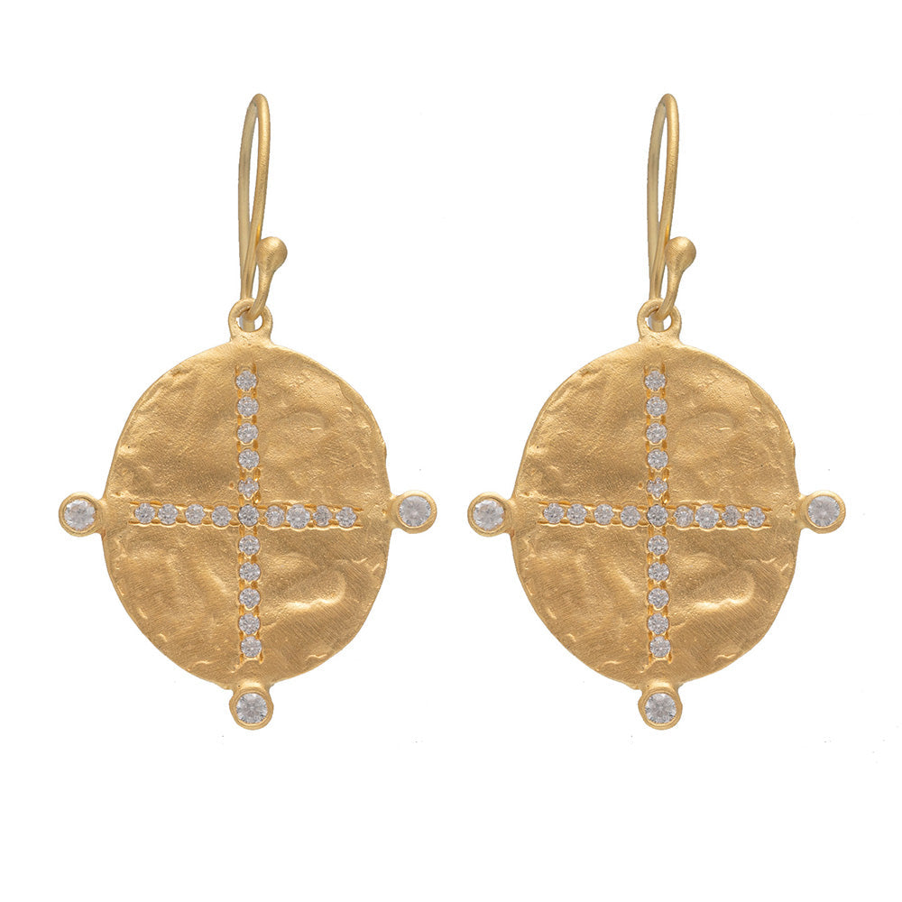 Rubyteva Design - Cubic Zirconia Cross Earrings