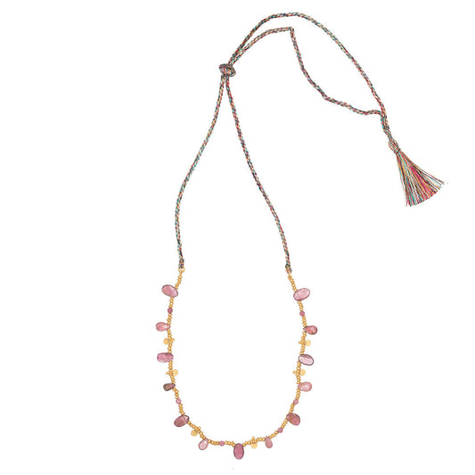 Rubyteva Design - Pink Tourmaline Nehru Necklace