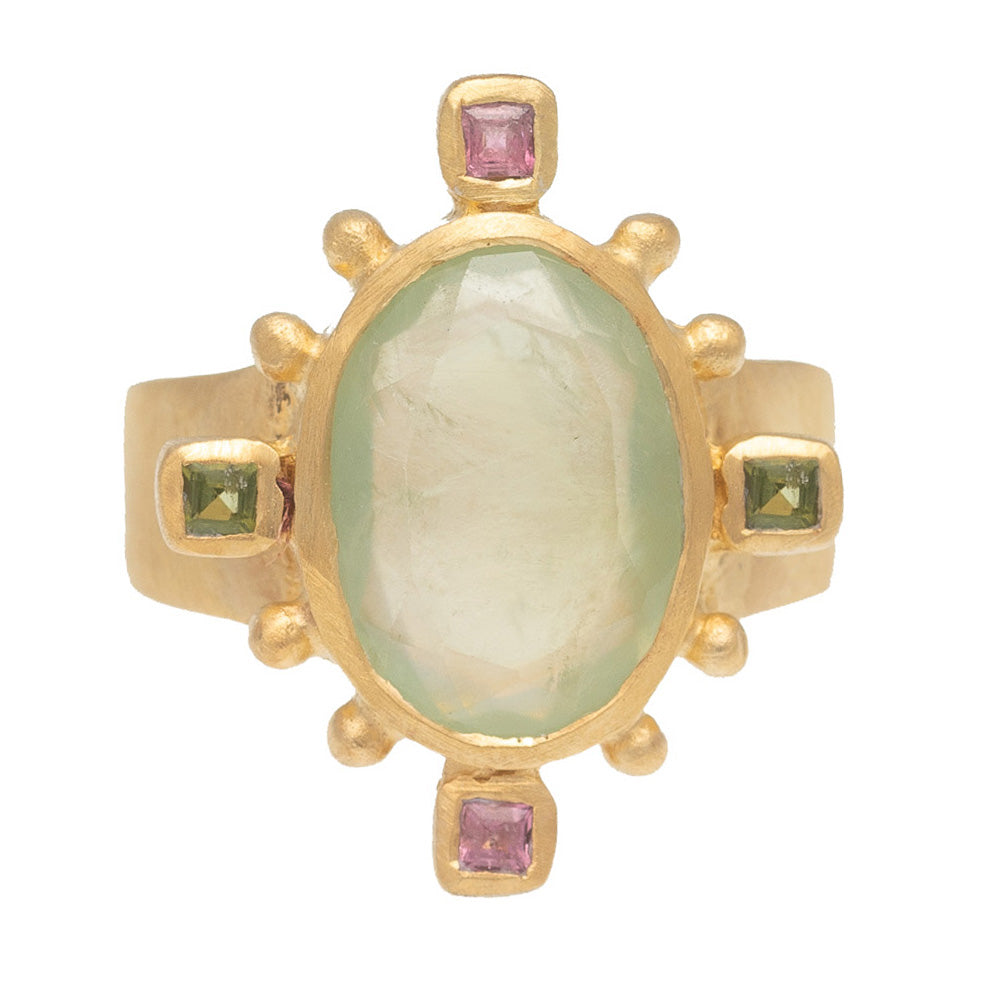 Rubyteva Design - Prehnite Rambagh Ring