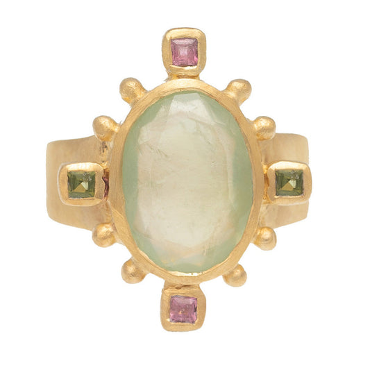 Rubyteva Design - Prehnite Rambagh Ring