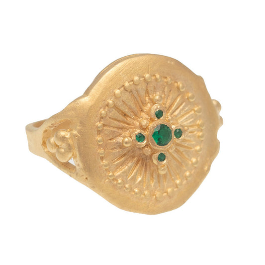Rubyteva Design - Green Zircon Haveli Ring