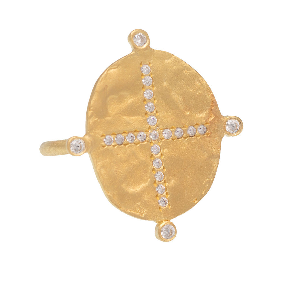 Rubyteva Design - Cubic Zirconia Cross Ring