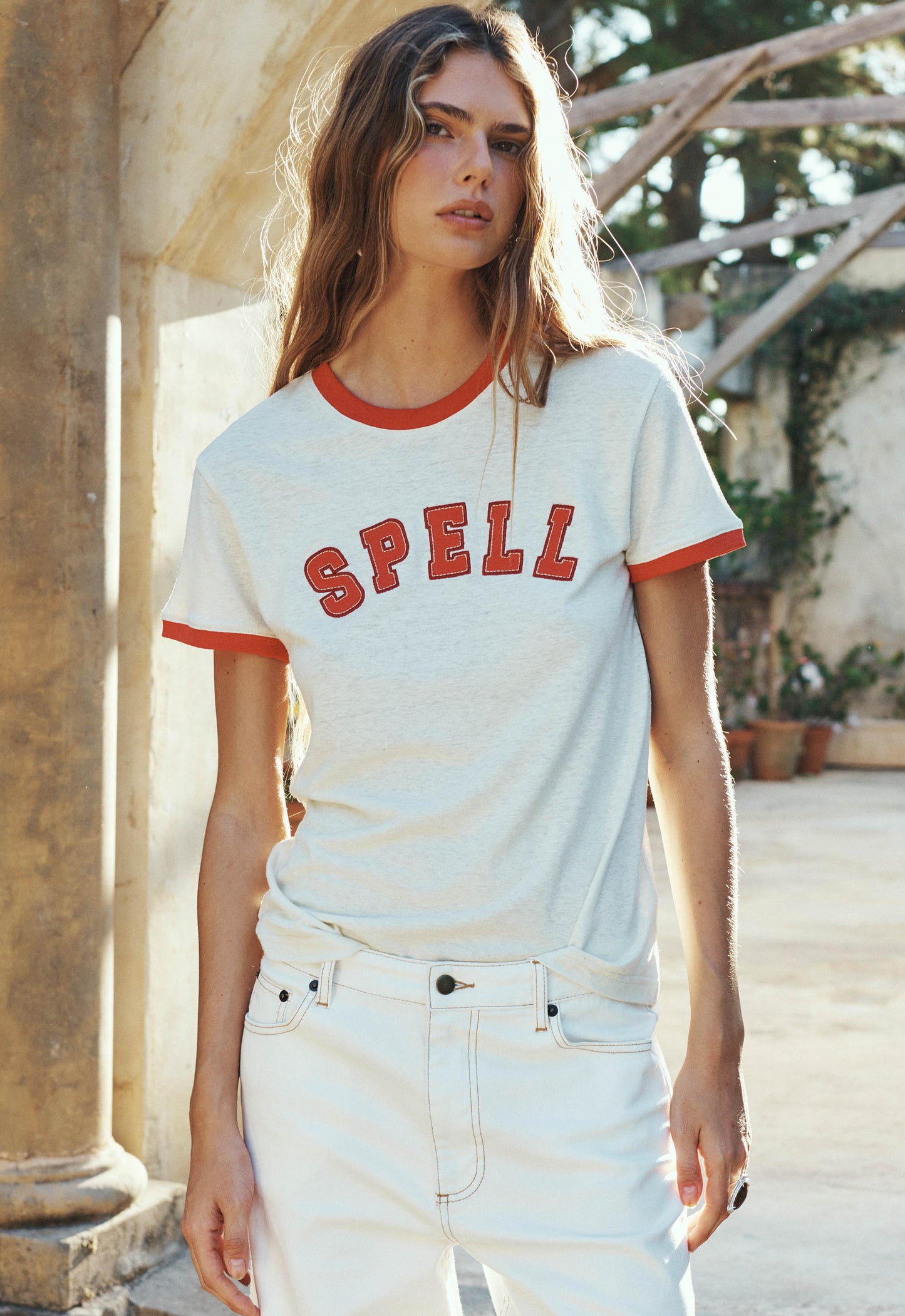 Spell - Roomie Shrunken Sports Tee - Sand