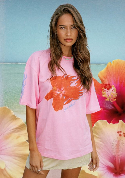 Sea Street - Flaming Hibiscus Tee