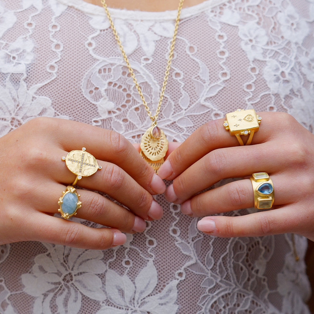 Rubyteva Design - Cubic Zirconia Cross Ring