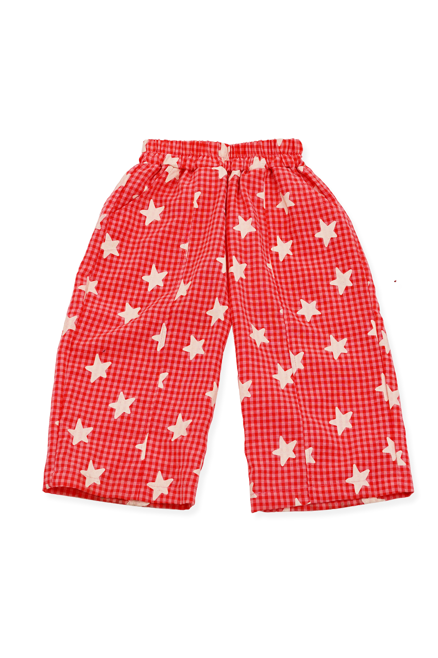 Sunday Siblings - Dusty Star Pants - Pink Gingham