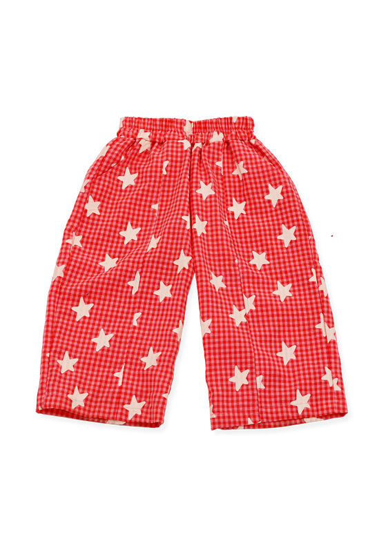 Sunday Siblings - Dusty Star Pants - Pink Gingham