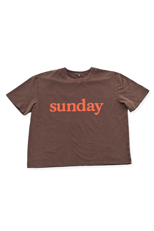 Sunday Siblings - Sunday Tee - Brown + Orange